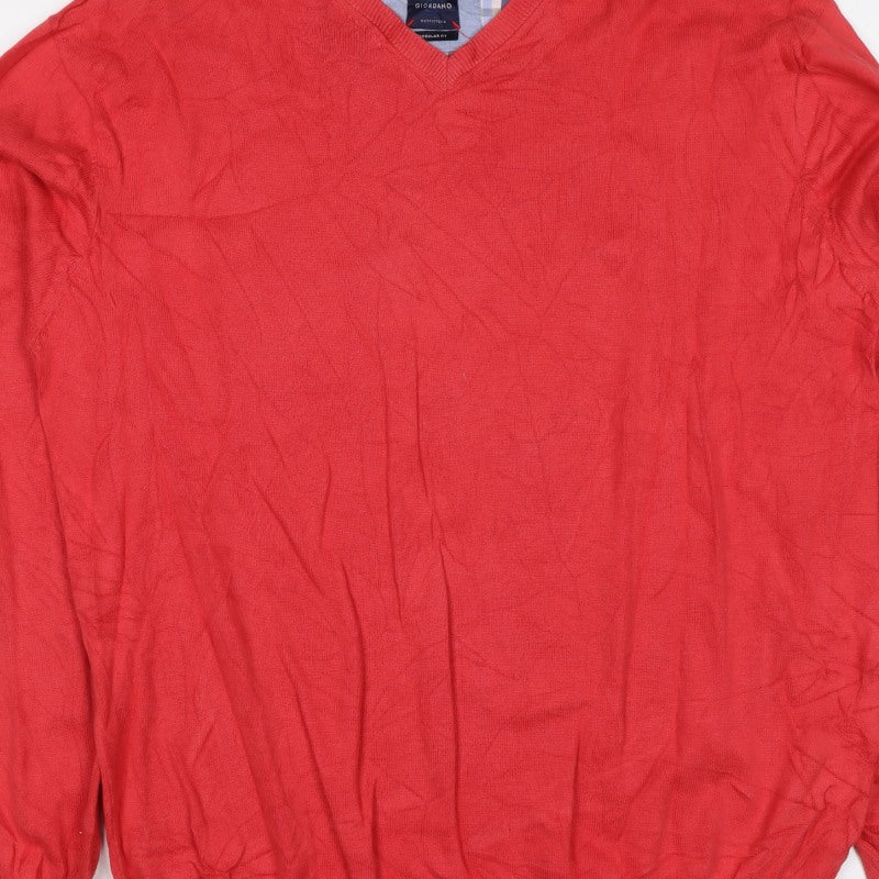 Baileys Giordano Men’s Red 3XL V-Neck Cotton Pullover Jumper