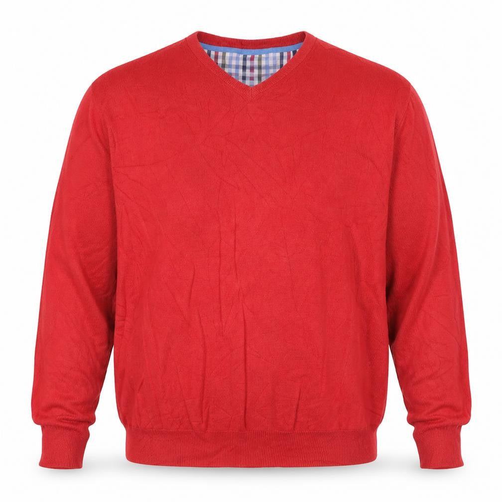 Baileys Giordano Men’s Red 3XL V-Neck Cotton Pullover Jumper