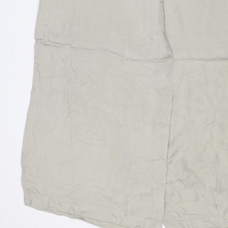 Marks and Spencer Women Beige Size 12 Wide-Leg Viscose Trousers