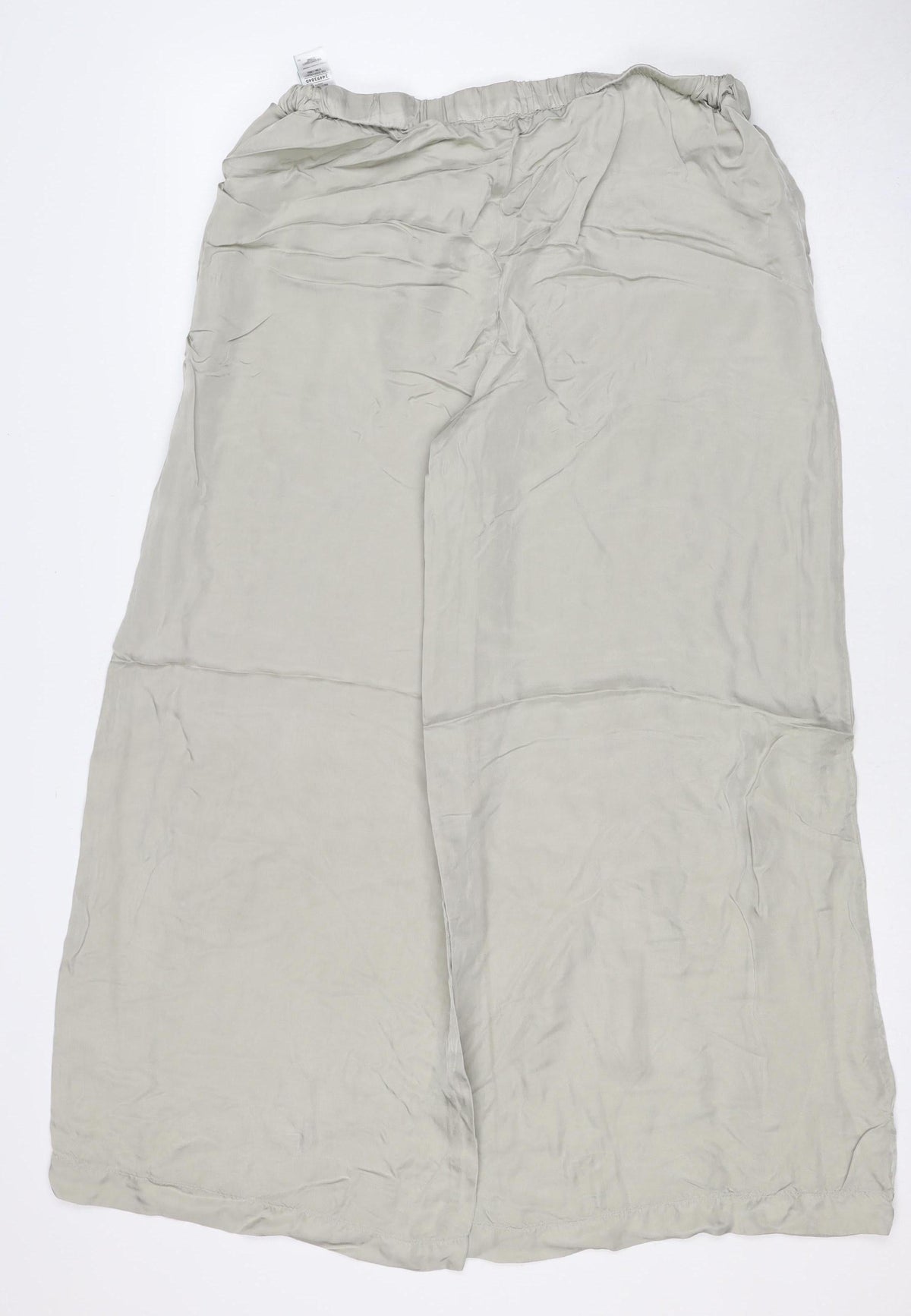 Marks and Spencer Women Beige Size 12 Wide-Leg Viscose Trousers