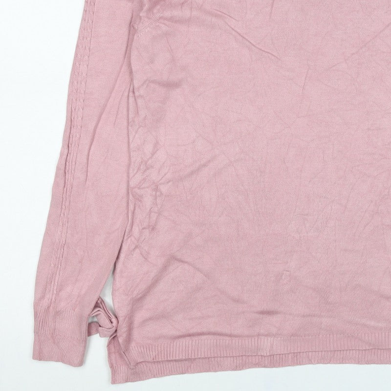 Quba & Co. Women’s Pink Size 10 Bamboo Knit Long Sleeve Basic Top