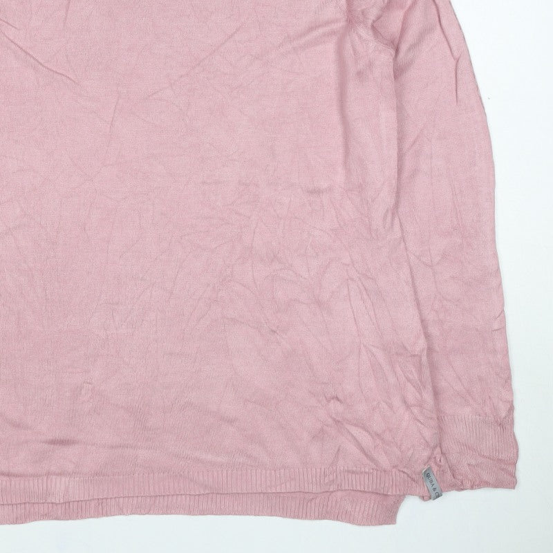 Quba & Co. Women’s Pink Size 10 Bamboo Knit Long Sleeve Basic Top