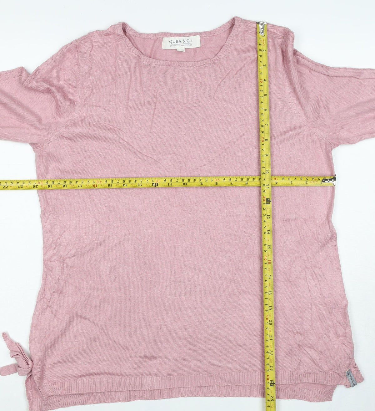 Quba & Co. Women’s Pink Size 10 Bamboo Knit Long Sleeve Basic Top