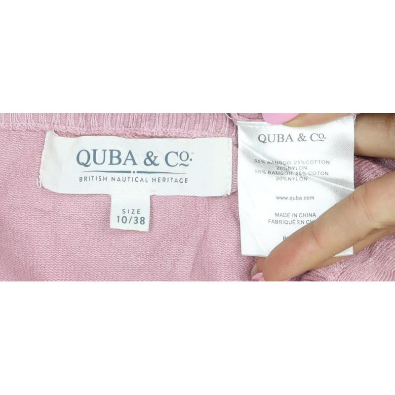 Quba & Co. Women’s Pink Size 10 Bamboo Knit Long Sleeve Basic Top