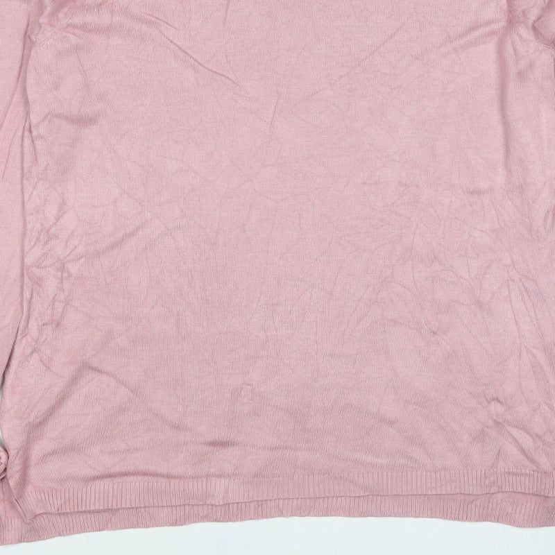 Quba & Co. Women’s Pink Size 10 Bamboo Knit Long Sleeve Basic Top