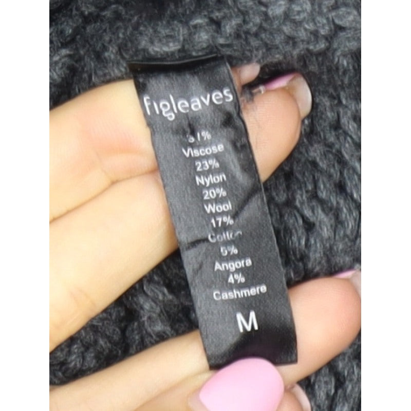 Figleaves Women’s Grey M Cable Knit Belted Wrap Cardigan