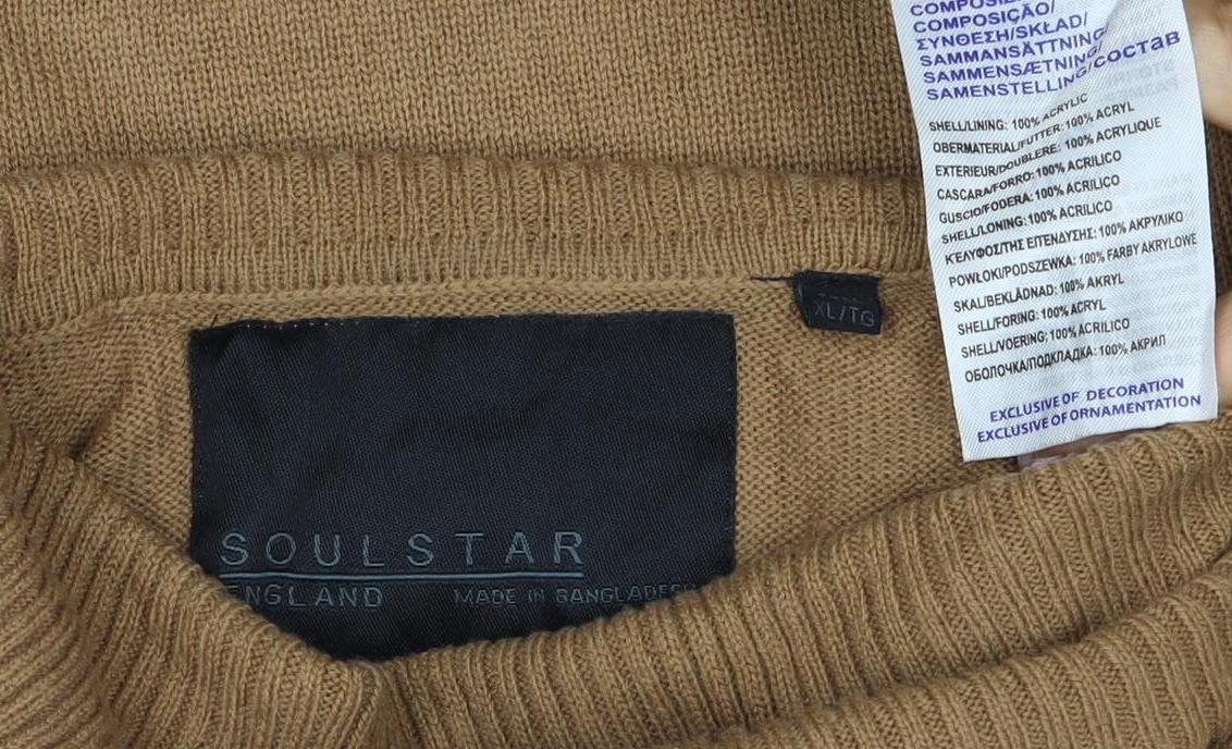 Soulstar Unisex Adults Brown XL Roll Neck Knit Pullover Jumper