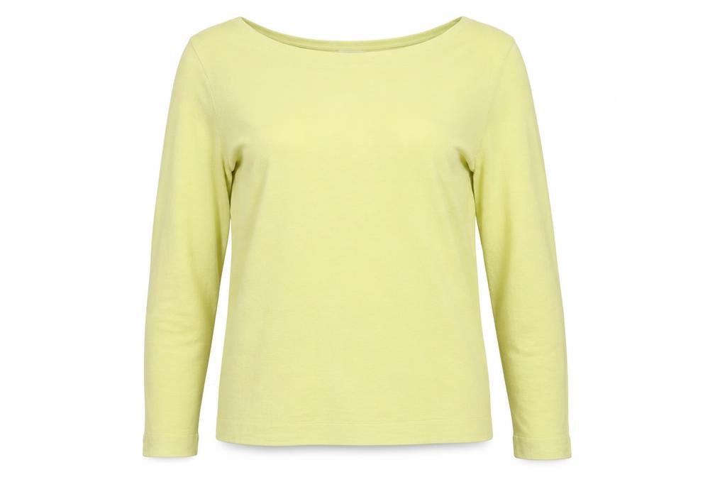 Thought Women Yellow UK 12 Linen Cotton Boat Neck Raglan Jumper