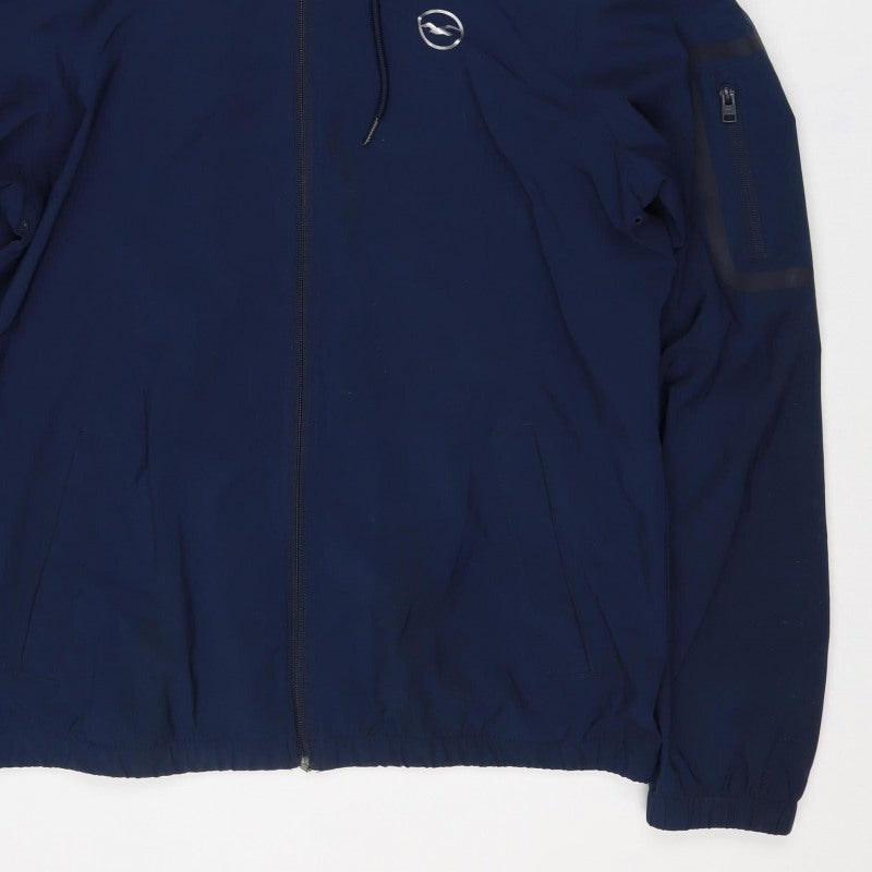 Hollister Men’s Blue M Hooded Softshell Windbreaker Jacket
