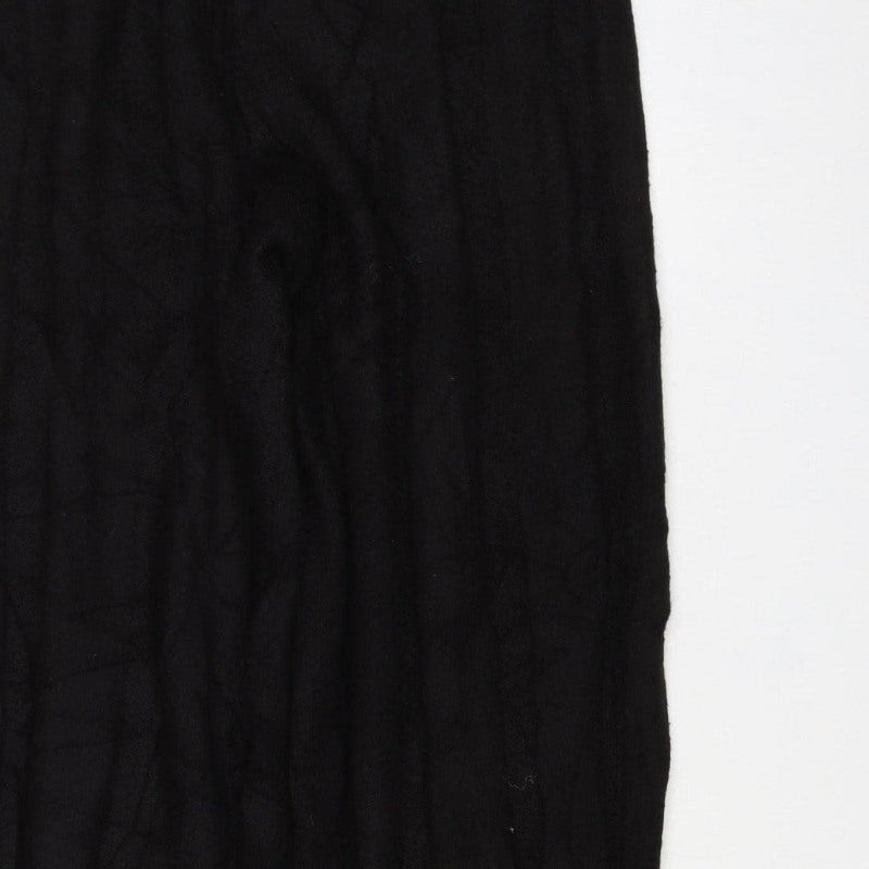 Boohoo Women’s Black UK 14 Wide-Leg Knit Trousers Elastic Waist