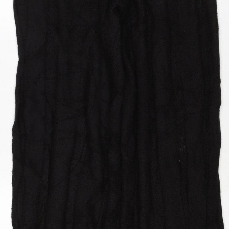 Boohoo Women’s Black UK 14 Wide-Leg Knit Trousers Elastic Waist
