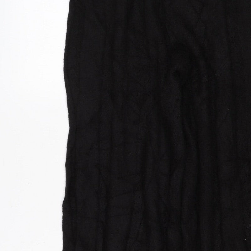 Boohoo Women’s Black UK 14 Wide-Leg Knit Trousers Elastic Waist