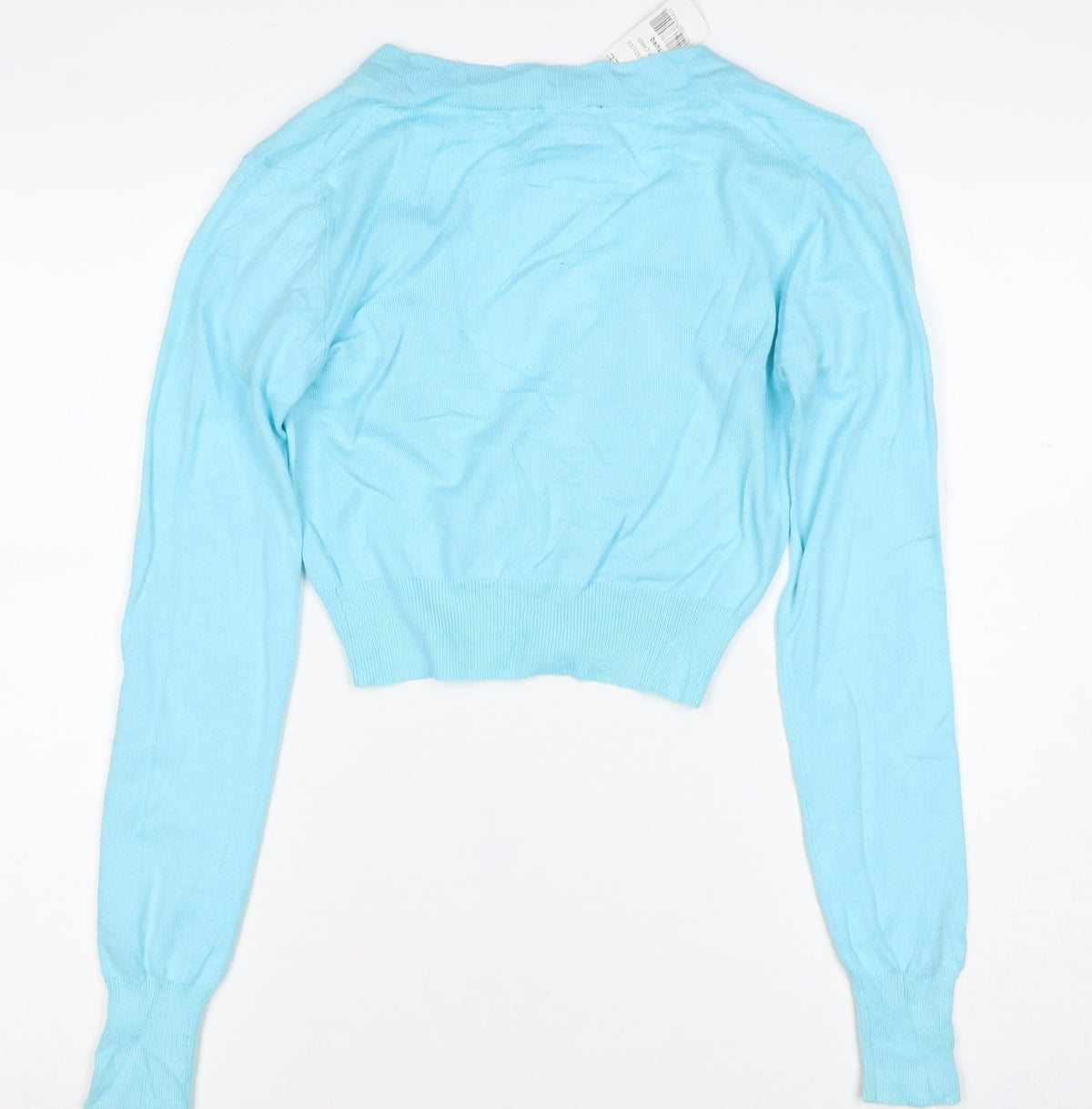 Select Women Blue UK 8 V-Neck Button Knit Cardigan