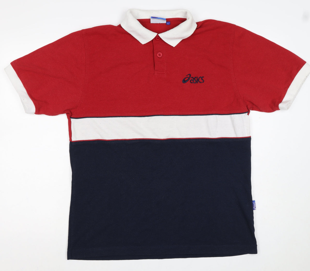 Asics Men’s Multicoloured L Colourblock Short Sleeve Polo Shirt