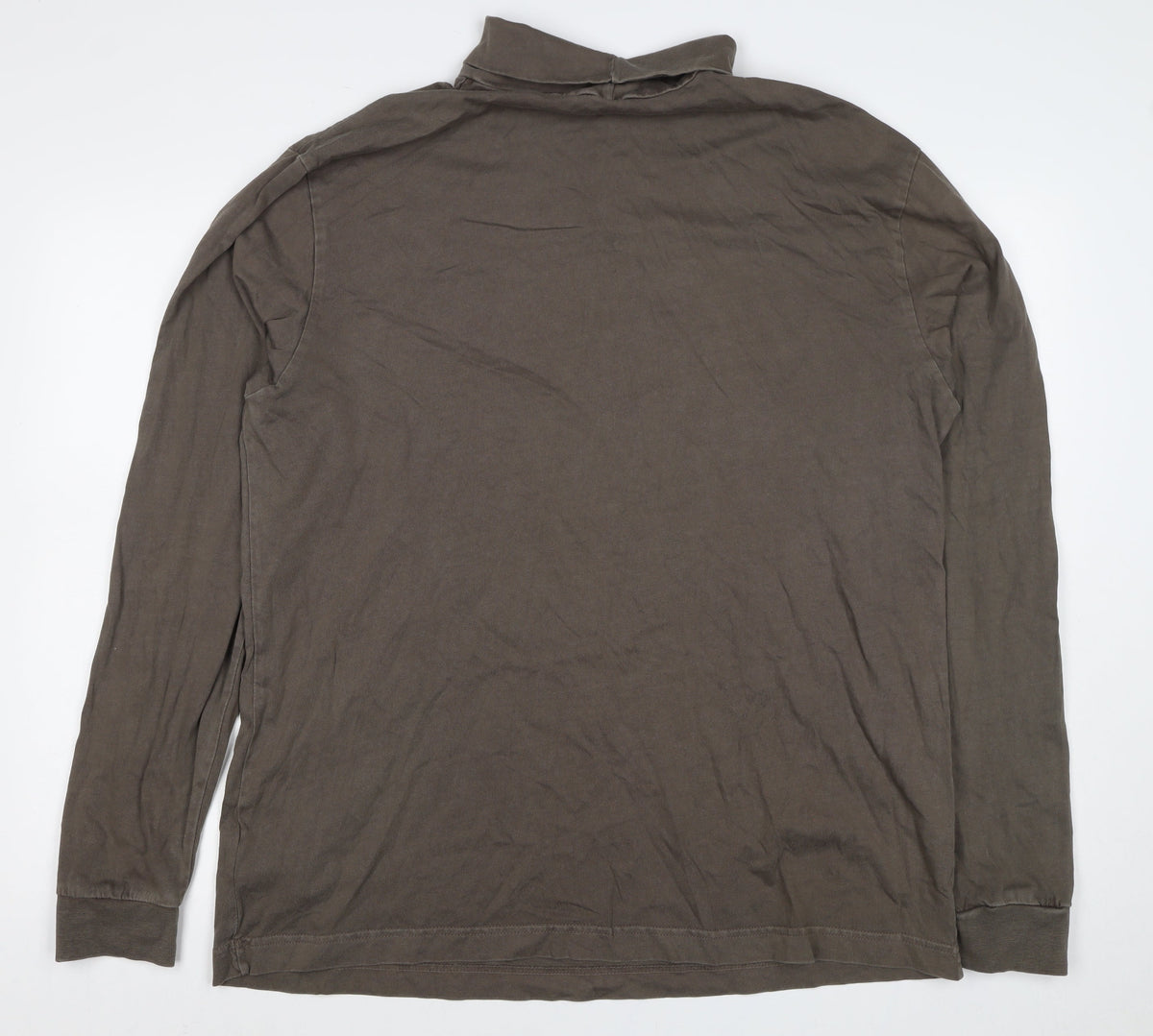 Reebok Men’s Brown L High Neck Logo Pullover Sweatshirt