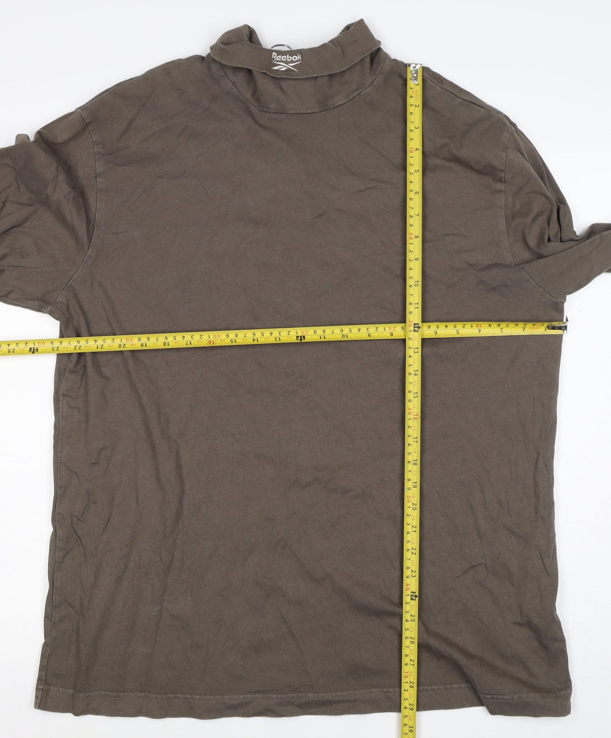 Reebok Men’s Brown L High Neck Logo Pullover Sweatshirt
