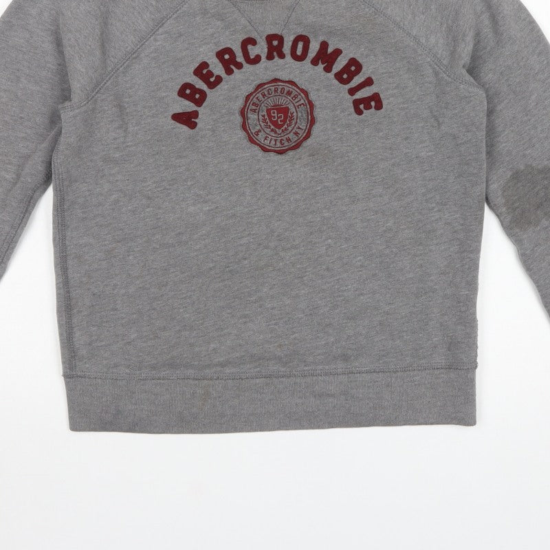 Abercrombie & Fitch Women’s Grey M Logo Crew Neck Sweatshirt