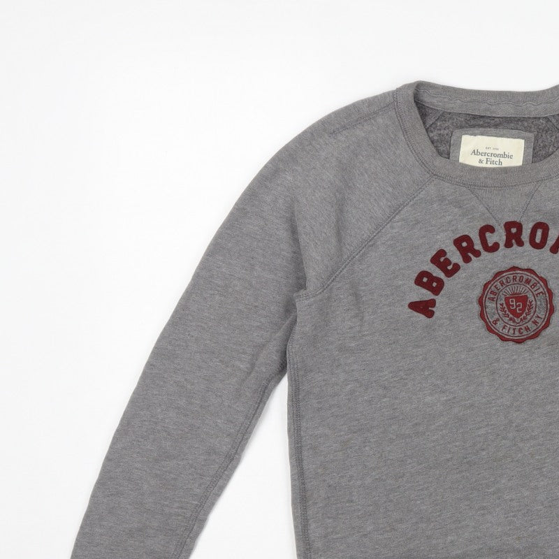Abercrombie & Fitch Women’s Grey M Logo Crew Neck Sweatshirt