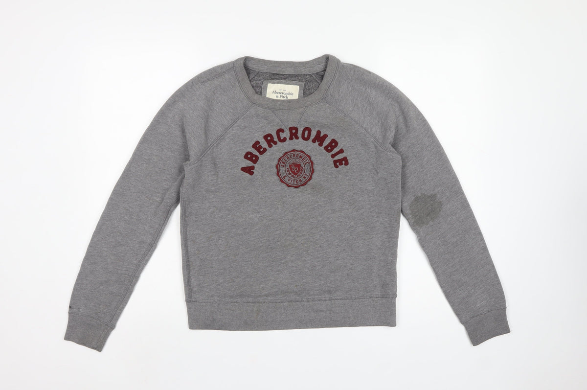 Abercrombie & Fitch Women’s Grey M Logo Crew Neck Sweatshirt