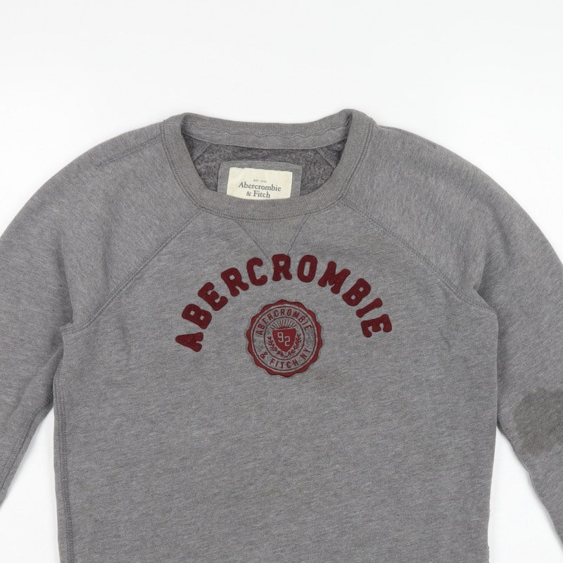 Abercrombie & Fitch Women’s Grey M Logo Crew Neck Sweatshirt