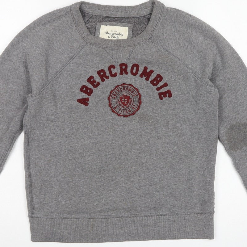 Abercrombie & Fitch Women’s Grey M Logo Crew Neck Sweatshirt