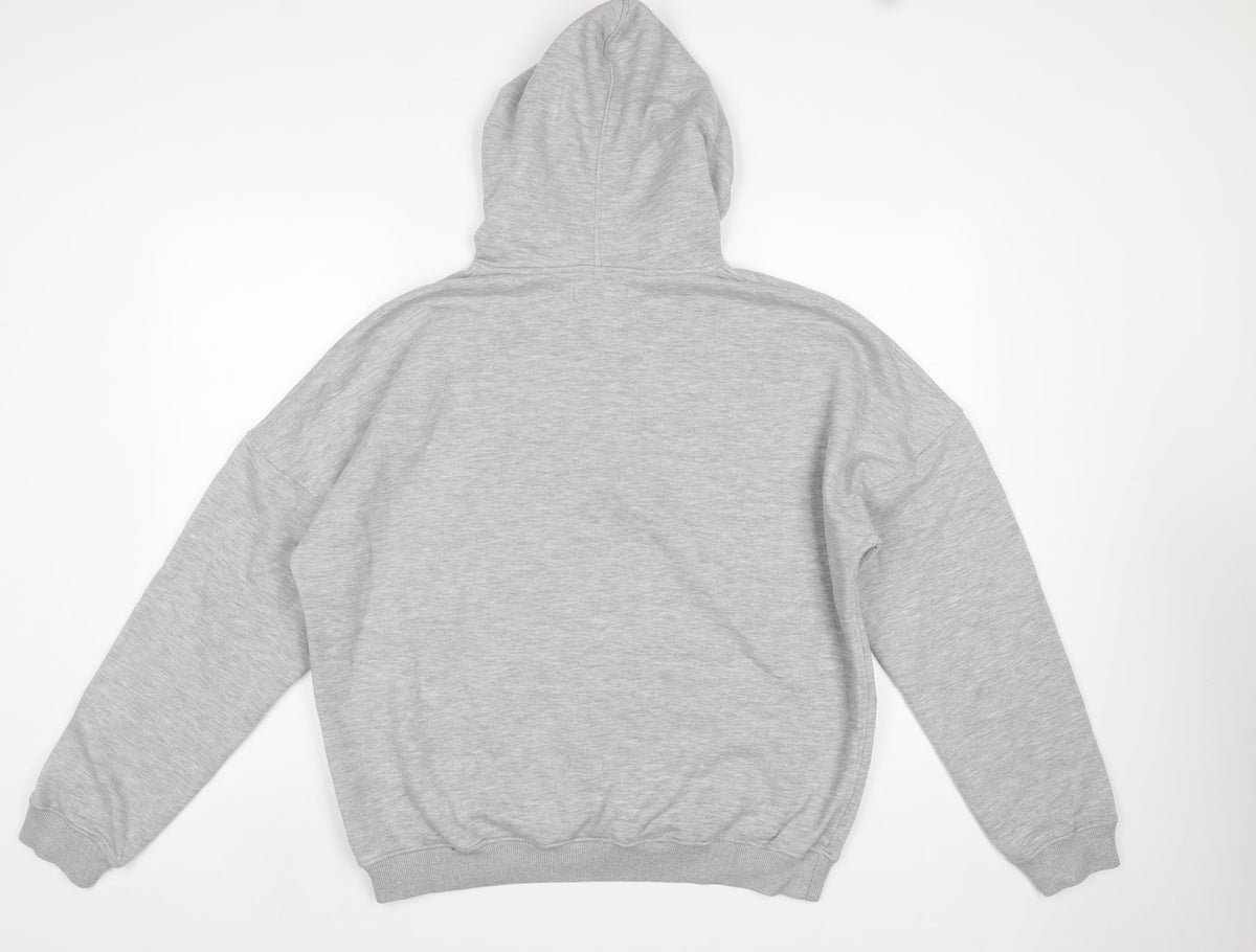 Motel Women's Grey XS Angel Embroidered Cotton Pullover Hoodie