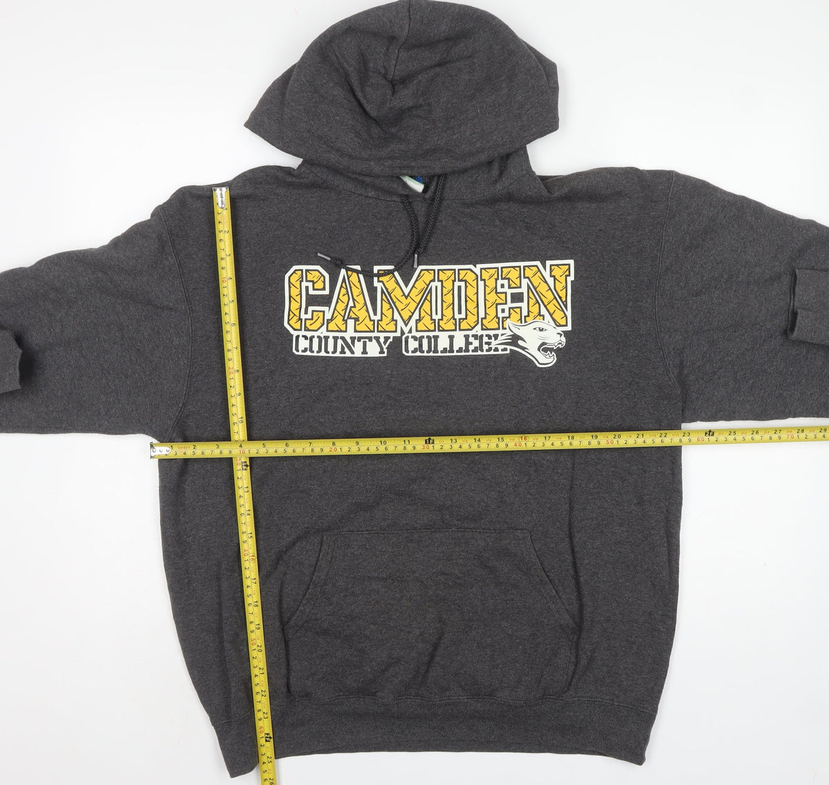 Champion Men Grey L Pullover Hoodie Camden County College Graphic