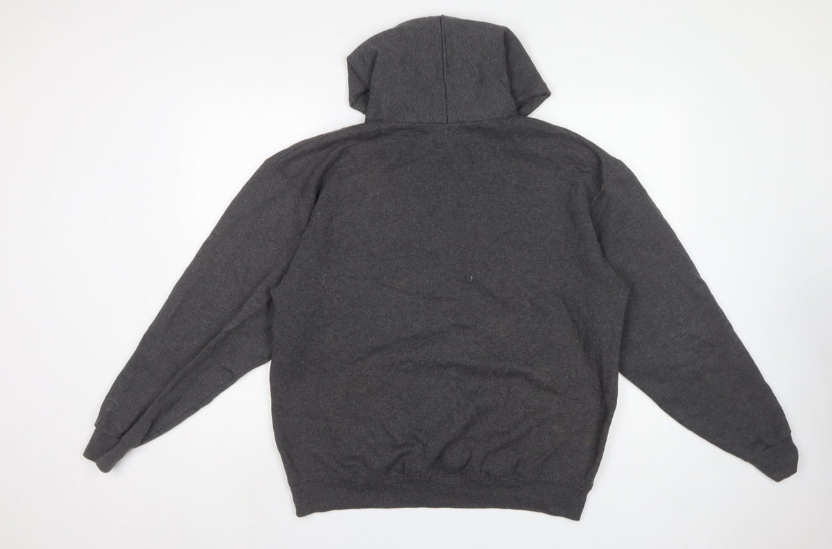 Champion Men Grey L Pullover Hoodie Camden County College Graphic
