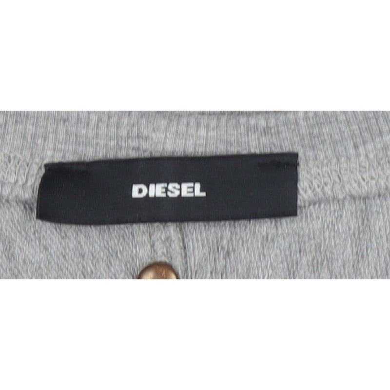 Diesel Women’s Grey XS Flamingo Graphic Cotton Sweatshirt Pullover