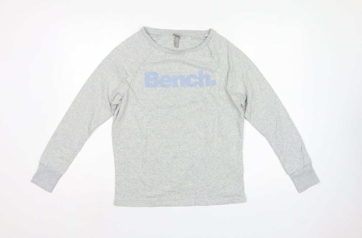 Bench Women’s Grey XS Logo Crew Neck Raglan Sweatshirt
