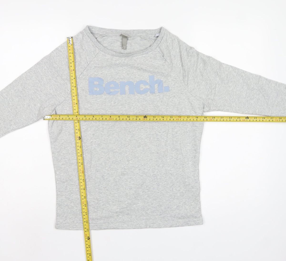 Bench Women’s Grey XS Logo Crew Neck Raglan Sweatshirt