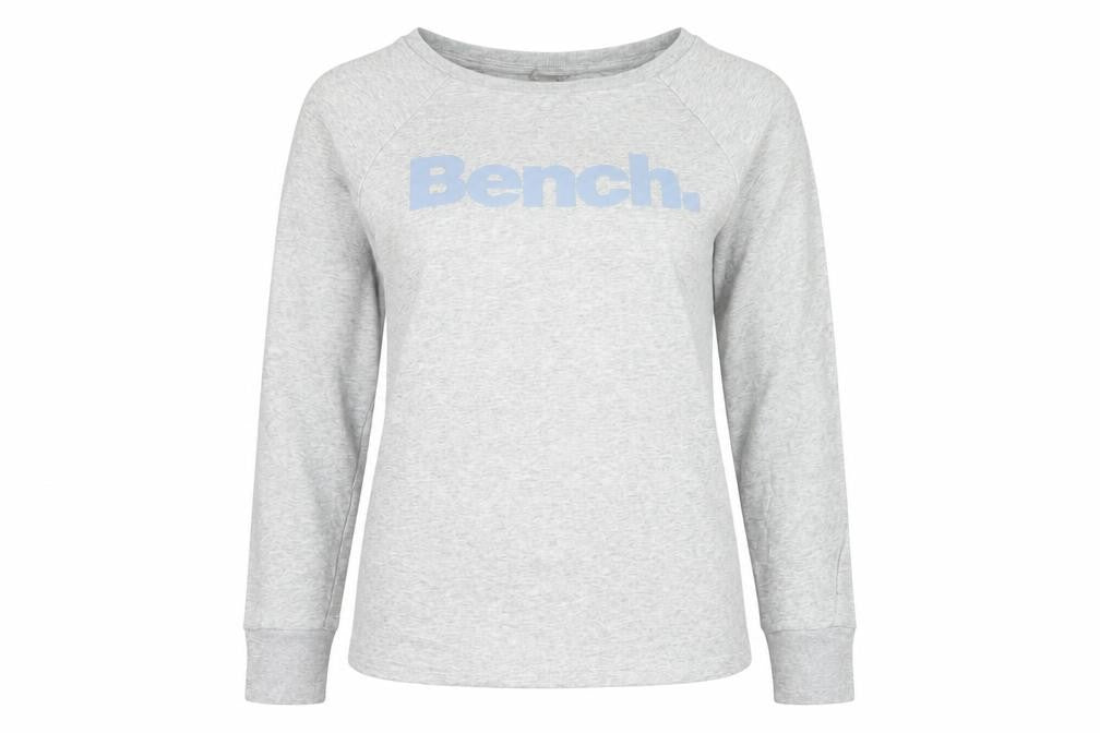 Bench Women’s Grey XS Logo Crew Neck Raglan Sweatshirt