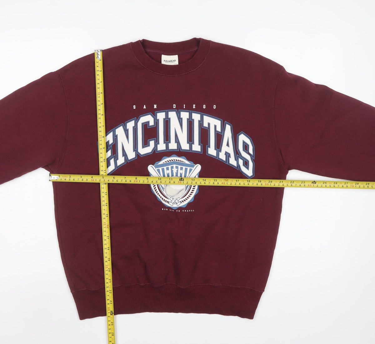 Pull&Bear Women Red S San Diego Baseball Graphic Sweatshirt