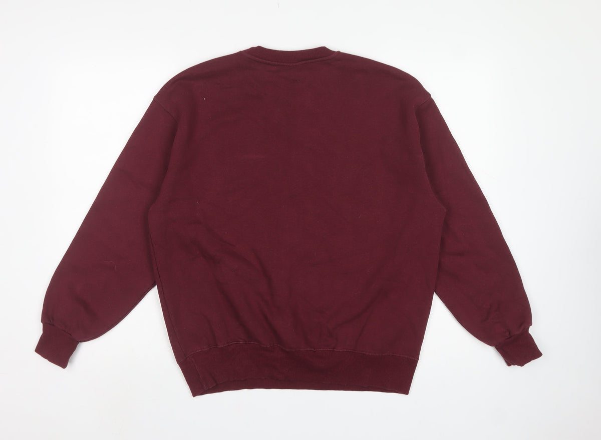 Pull&Bear Women Red S San Diego Baseball Graphic Sweatshirt