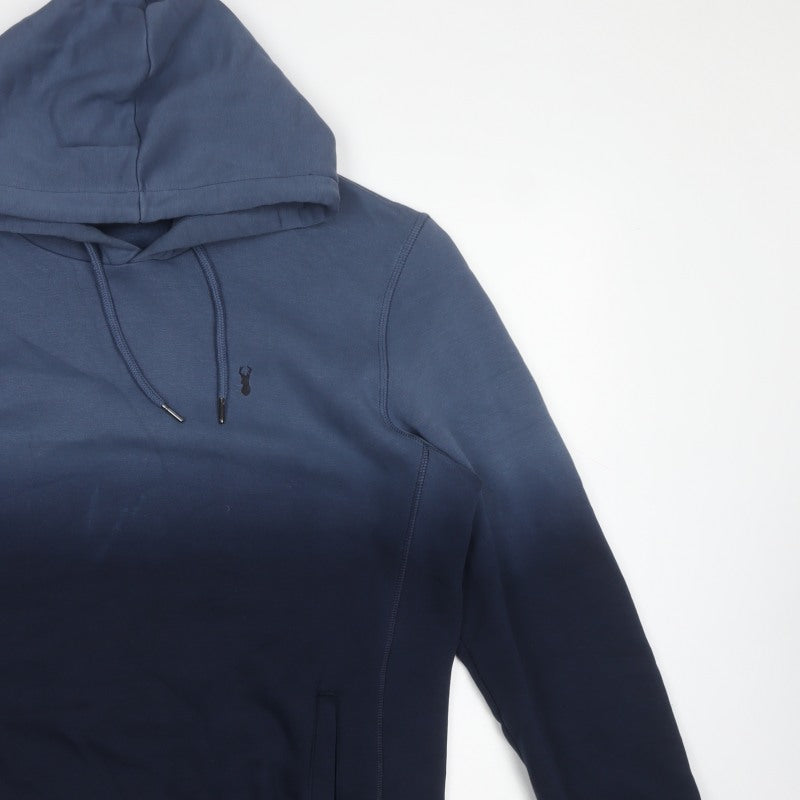 Next Men’s Blue XL Pullover Hoodie Logo Drawstring Cotton Blend