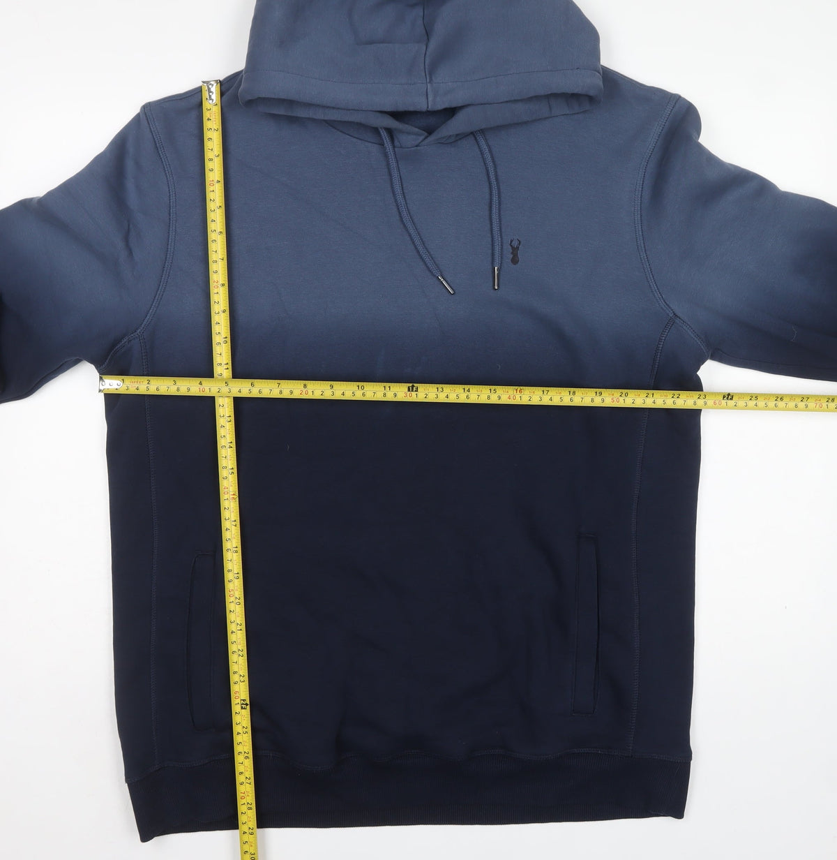 Next Men’s Blue XL Pullover Hoodie Logo Drawstring Cotton Blend