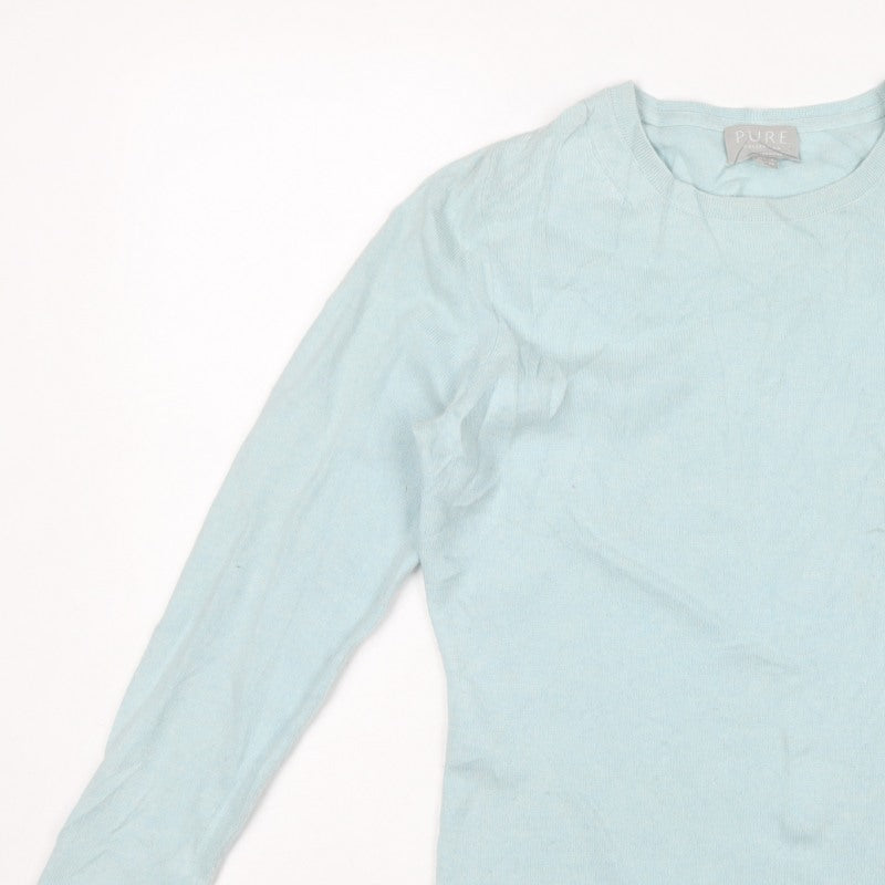 Pure Collection Women’s Blue Cashmere Crew Neck Jumper UK 12