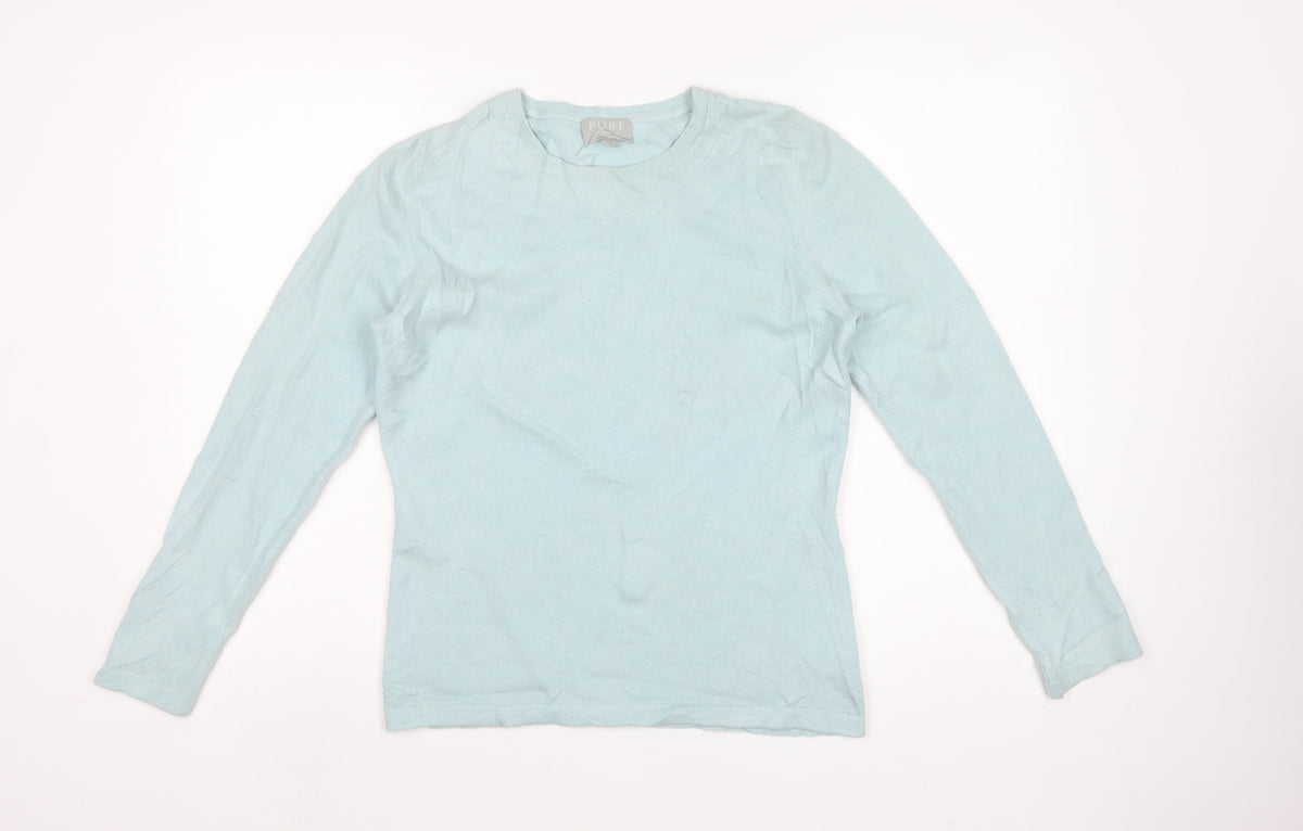 Pure Collection Women’s Blue Cashmere Crew Neck Jumper UK 12