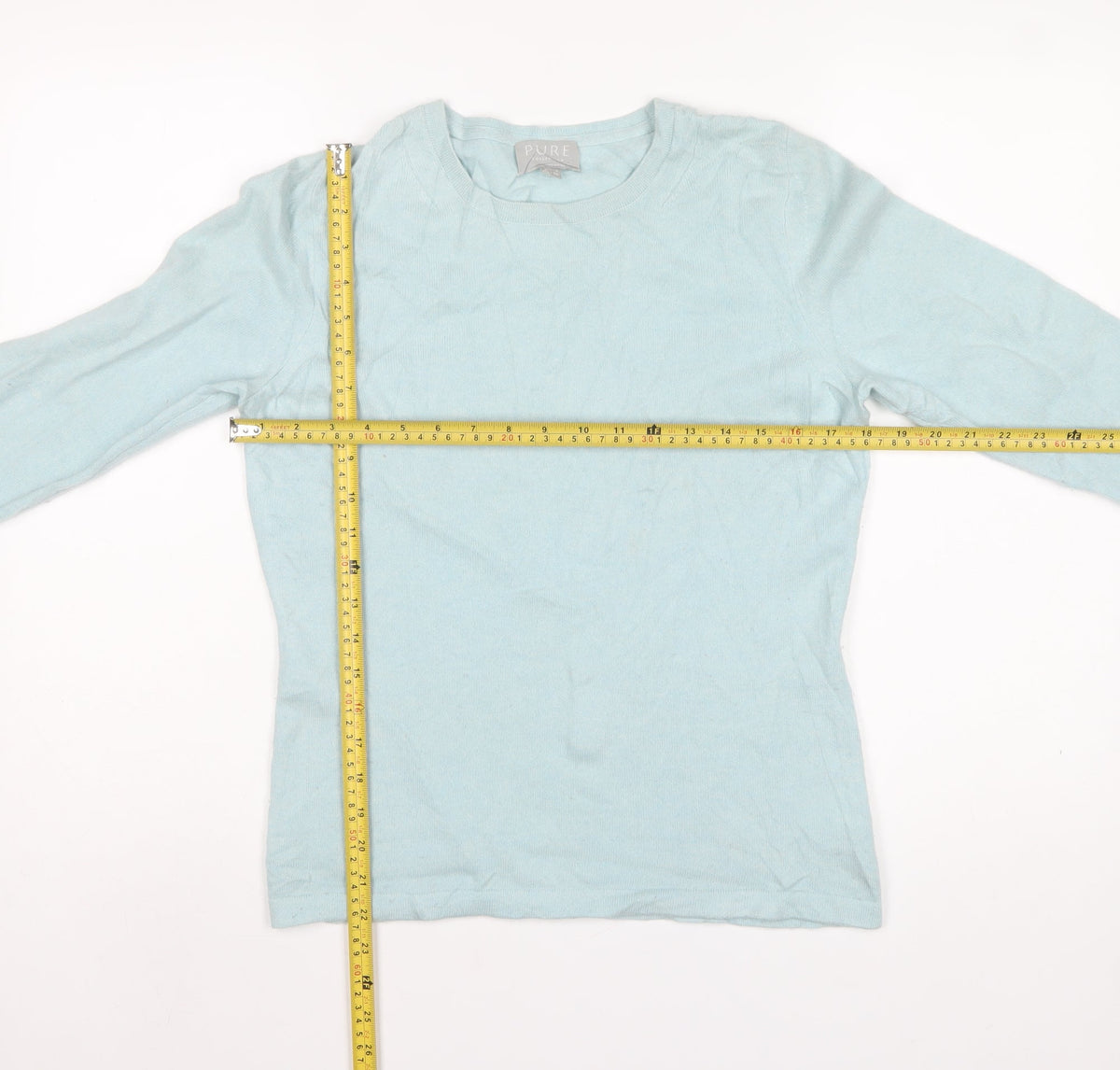 Pure Collection Women’s Blue Cashmere Crew Neck Jumper UK 12