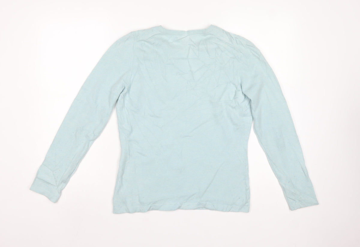 Pure Collection Women’s Blue Cashmere Crew Neck Jumper UK 12