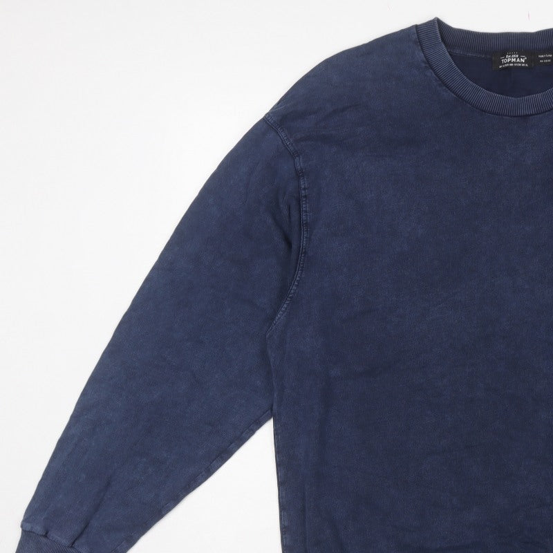 Topman Men’s Blue XL Pullover Graphic Print SFCA Sweatshirt