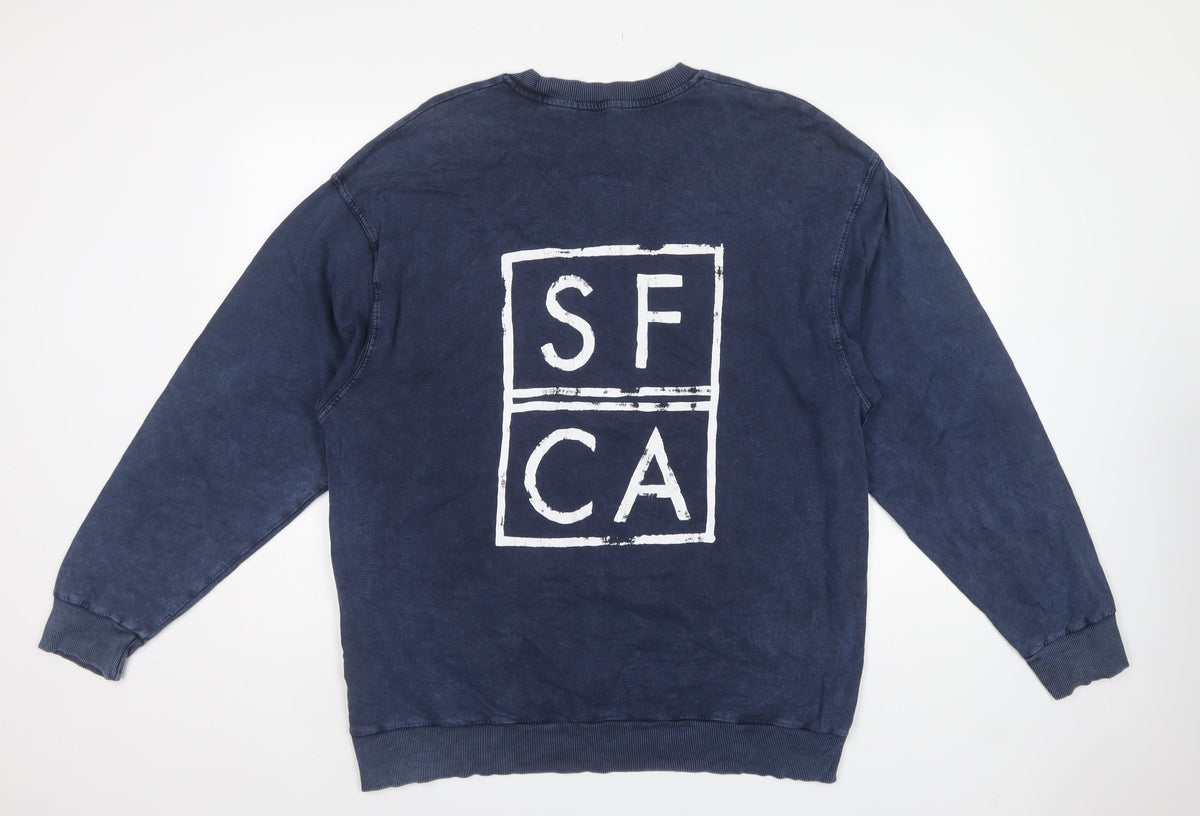 Topman Men’s Blue XL Pullover Graphic Print SFCA Sweatshirt
