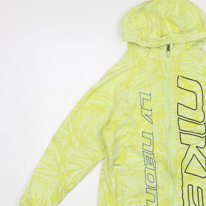 Nike Boys Yellow Full Zip Hooded Fleece Hoodie 12-13 Years Logo