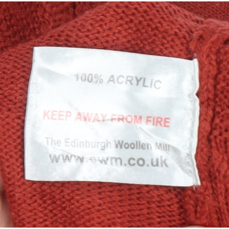 ISLE Women's Red Size 10-12 Argyle Knit Long Sleeve Pullover Jumper