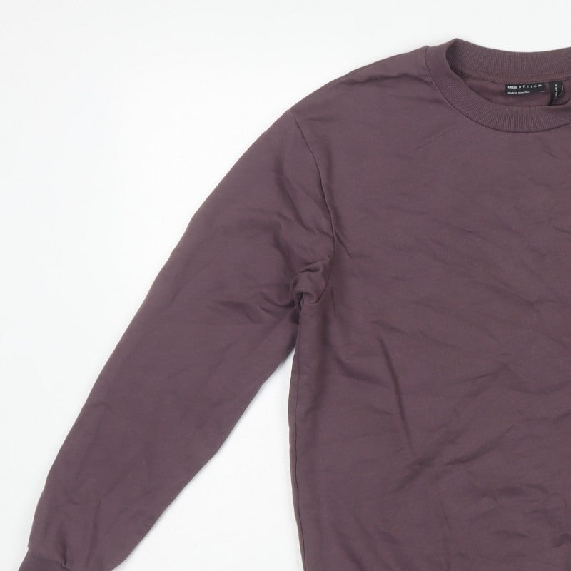 ASOS Design Women Brown UK 8 Cotton Crew Neck Pullover Sweatshirt