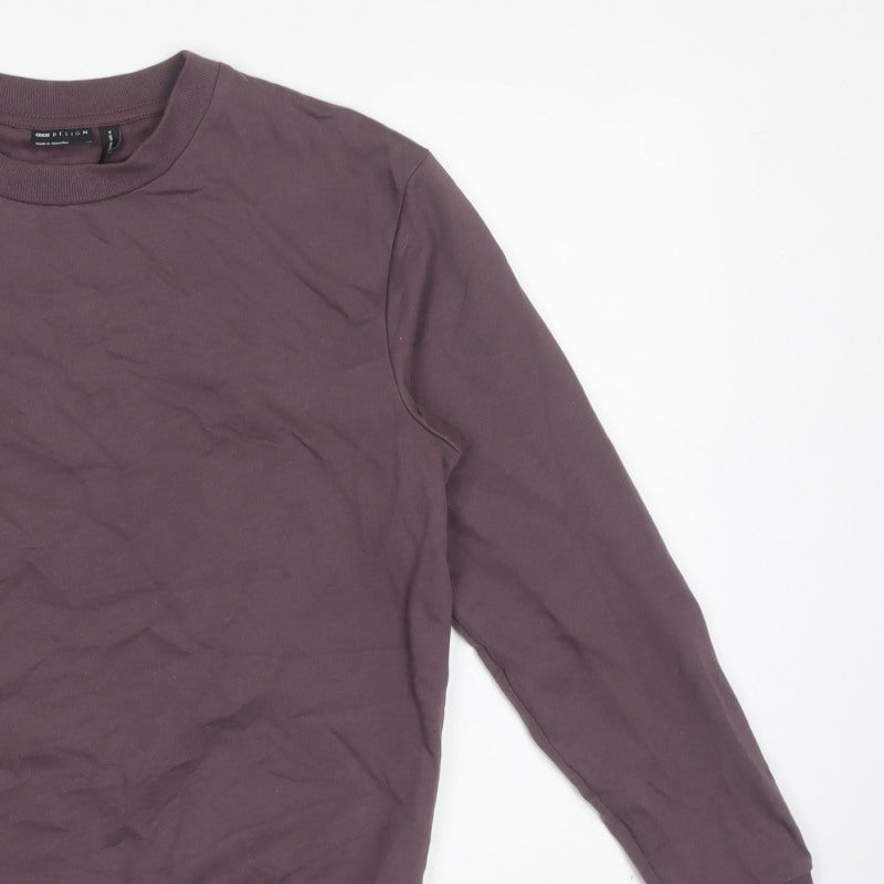 ASOS Design Women Brown UK 8 Cotton Crew Neck Pullover Sweatshirt