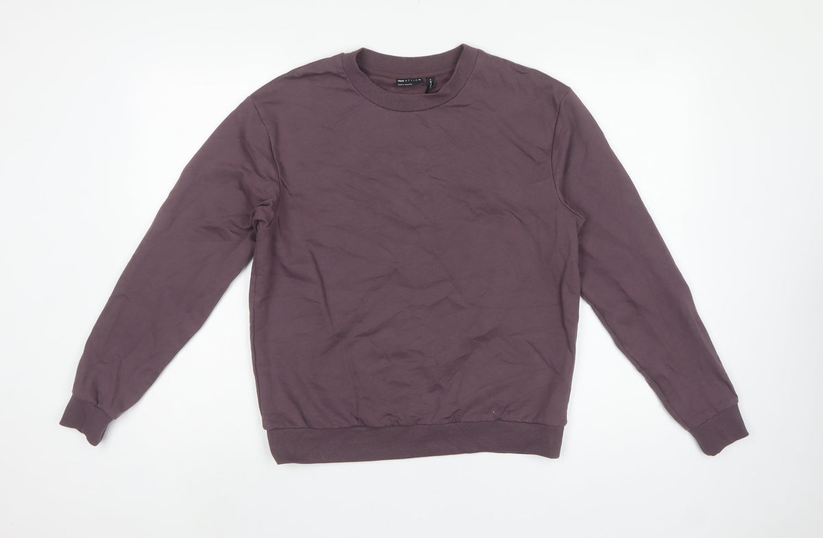 ASOS Design Women Brown UK 8 Cotton Crew Neck Pullover Sweatshirt