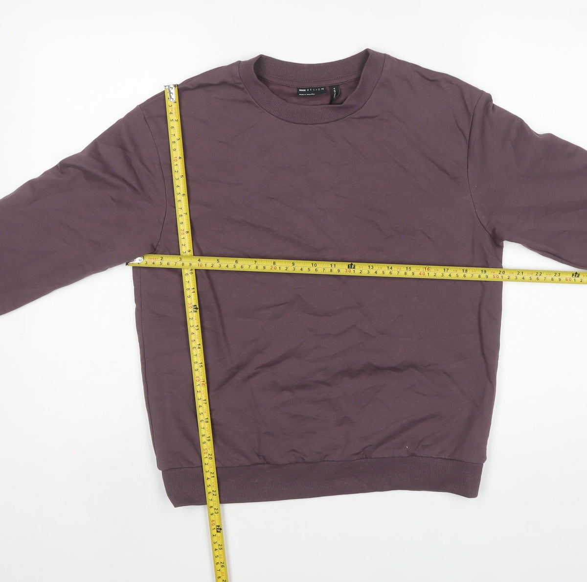 ASOS Design Women Brown UK 8 Cotton Crew Neck Pullover Sweatshirt