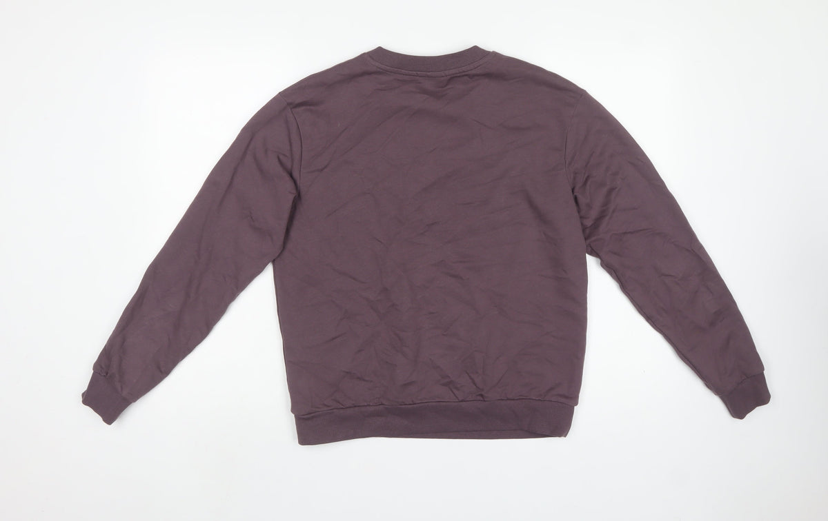 ASOS Design Women Brown UK 8 Cotton Crew Neck Pullover Sweatshirt