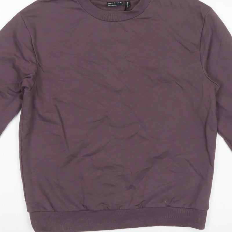 ASOS Design Women Brown UK 8 Cotton Crew Neck Pullover Sweatshirt